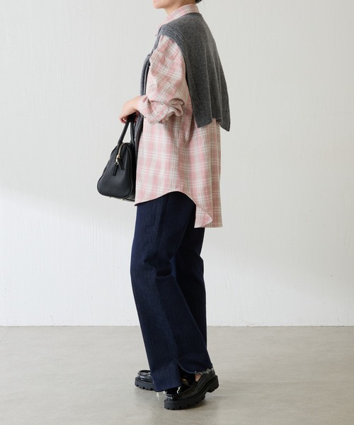 PAPILLONNER（パピヨネ）の「アレンジニットストール（ストール/ショール・レディース・ブルー/グレー・FREE）」の10枚目の写真