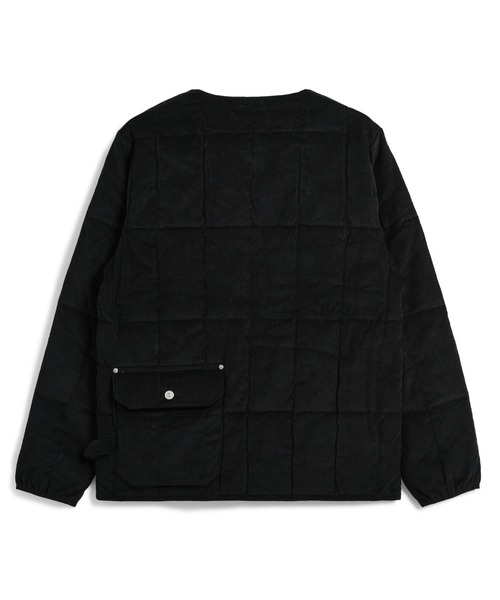 TAION WORK LINE コーデュロイ クルーネックダウン Blak/L TAION(タイオン)】〈ユニセックス〉ワーク クルーネック コーデュロイ