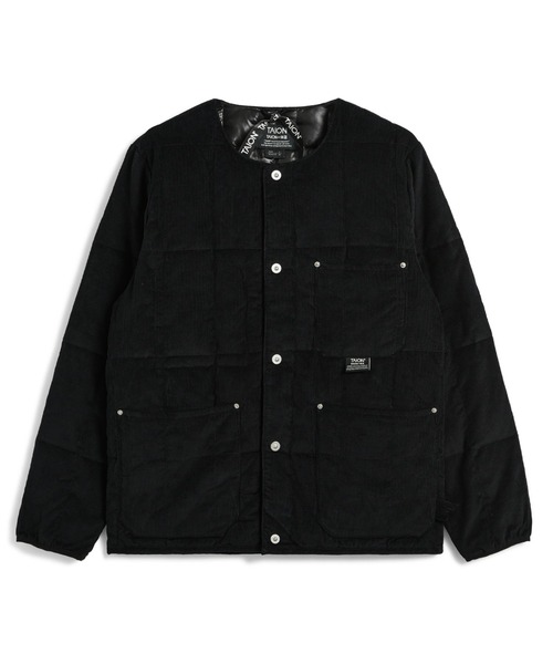 TAION WORK LINE コーデュロイ クルーネックダウン Blak/L TAION（タイオン） ダウンジャケット ダウン 「」「ユニセックス