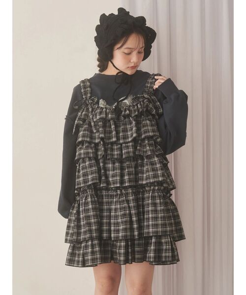 merry jenny(メリージェニー)の「お花のニットヘッドドレス(カチューシャ・レディース・ブラック/アイボリー/レッド/オフホワイト・FREE)」の6枚目の写真