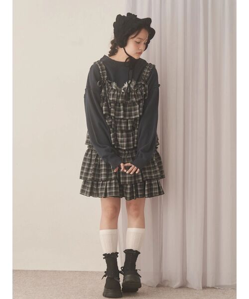 merry jenny(メリージェニー)の「お花のニットヘッドドレス(カチューシャ・レディース・ブラック/アイボリー/レッド/オフホワイト・FREE)」の7枚目の写真