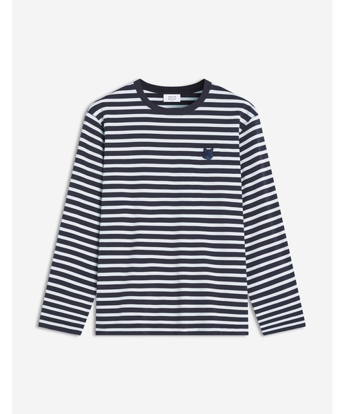 Maison Kitsune（メゾンキツネ）の「FOX HEAD LONG SLEEVE TEE-SHIRT（Tシャツ/カットソー・メンズ・ネイビー×ホワイト/ライトベージュ・XL/L/M/S/XS）」の3枚目の写真
