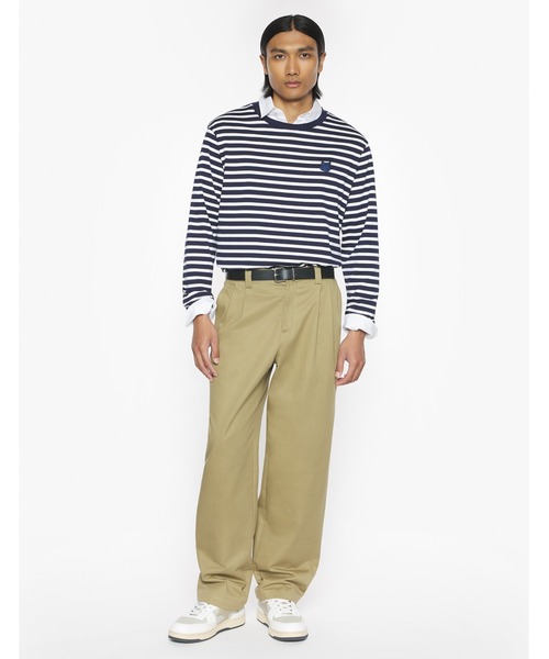 Maison Kitsune（メゾンキツネ）の「FOX HEAD LONG SLEEVE TEE-SHIRT（Tシャツ/カットソー・メンズ・ネイビー×ホワイト/ライトベージュ・XL/L/M/S/XS）」の5枚目の写真