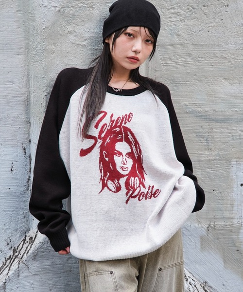 セール】WEGO/【25年秋冬新作】ジャガードグラフィックプルオーバー