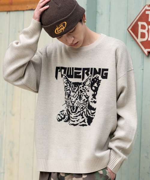 WEGO(ウィゴー)の「WEGO/ジャガードグラフィックプルオーバー(ニット/セーター・メンズ・チャコール/イエロー/その他3/その他2/その他1/グレー/オフホワイト/ダークグリーン/ホワイト系その他/ワイン/その他8/その他6/その他4/その他7/その他9/その他5・SMALL/LARGE/MEDIUM)」の11枚目の写真