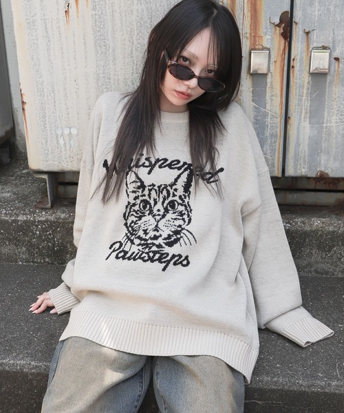WEGO/【25年秋冬新作】ジャガードグラフィックプルオーバー