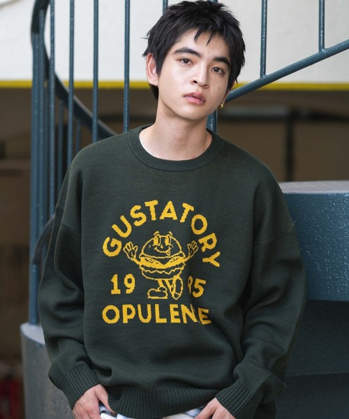 WEGO(ウィゴー)の「WEGO/ジャガードグラフィックプルオーバー(ニット/セーター・メンズ・チャコール/イエロー/その他3/その他2/その他1/グレー/オフホワイト/ダークグリーン/ホワイト系その他/ワイン/その他8/その他6/その他4/その他7/その他9/その他5・SMALL/LARGE/MEDIUM)」の5枚目の写真