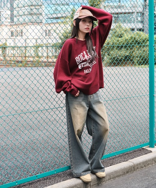 セール】WEGO/【25年秋冬新作】ジャガードグラフィックプル