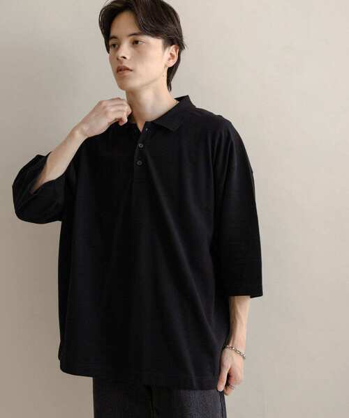 24SS ebure カノコ ポロシャツ 黒 24SS ebure カノコ ポロシャツ 黒 24SS ebure カノコ ポロシャツ 黒