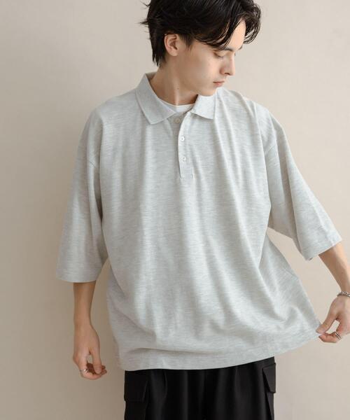 SENSE OF PLACE by URBAN RESEARCH(センスオブプレイスバイアーバンリサーチ)の「スラブカノコエクストラルーズポロシャツ(ポロシャツ・メンズ・ブラック/オートミール/ブラウン・MEDIUM/LARGE)」の12枚目の写真