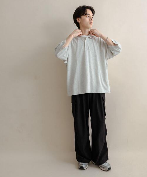 SENSE OF PLACE by URBAN RESEARCH(センスオブプレイスバイアーバンリサーチ)の「スラブカノコエクストラルーズポロシャツ(ポロシャツ・メンズ・ブラック/オートミール/ブラウン・MEDIUM/LARGE)」の17枚目の写真