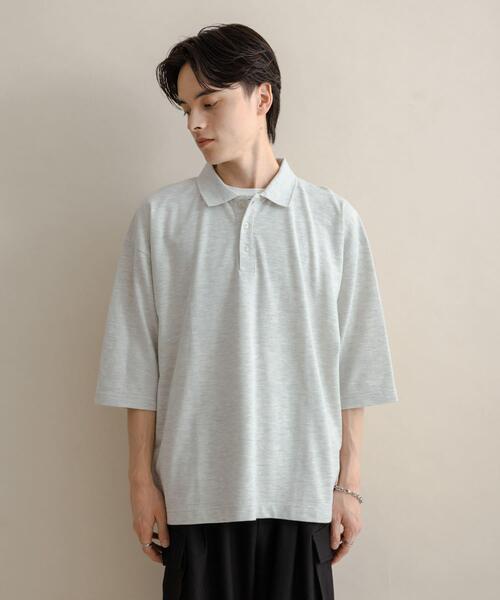 SENSE OF PLACE by URBAN RESEARCH(センスオブプレイスバイアーバンリサーチ)の「スラブカノコエクストラルーズポロシャツ(ポロシャツ・メンズ・ブラック/オートミール/ブラウン・MEDIUM/LARGE)」の19枚目の写真