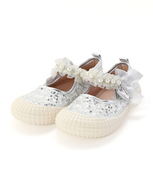 SLAP SLIP（スラップスリップ）の「キラキラスパンコールパールストラップシューズ(14~18cm)（スニーカー）」