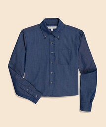 BROOKS BROTHERS（ブルックスブラザーズ）の「ポリエステル／レーヨン　シャンブレー　クロップド　ボタンダウンシャツ（シャツ/ブラウス）」