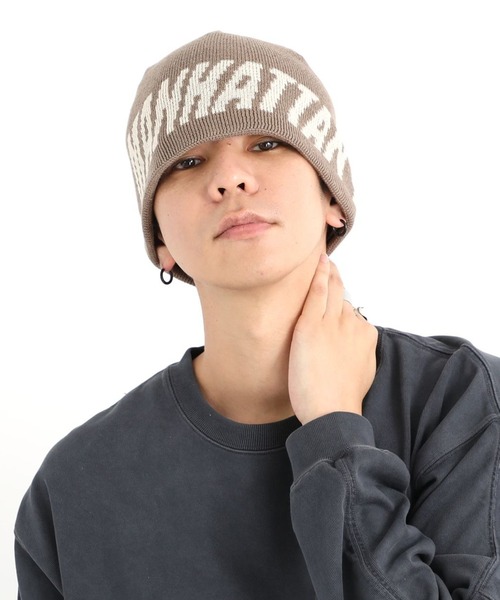 Manhattan Portage（マンハッタンポーテージ）の「Manhattan Portage/マンハッタンポーテージ ビーニー REVERSIBLE KNIT BEANIE MP348（ニットキャップ/ビーニー・メンズ・グレー/ブラック×パープル/ブラウン/ブラック×ホワイト・FREE）」の18枚目の写真