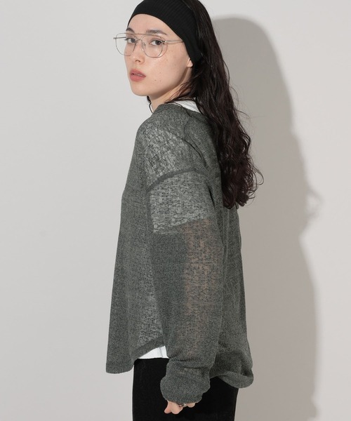 GEORGE'S(ジョージズ)の「シアーヘンリープルオーバー(Tシャツ/カットソー・レディース・ブラック/ブラウン/グレー・SMALL/MEDIUM)」の8枚目の写真