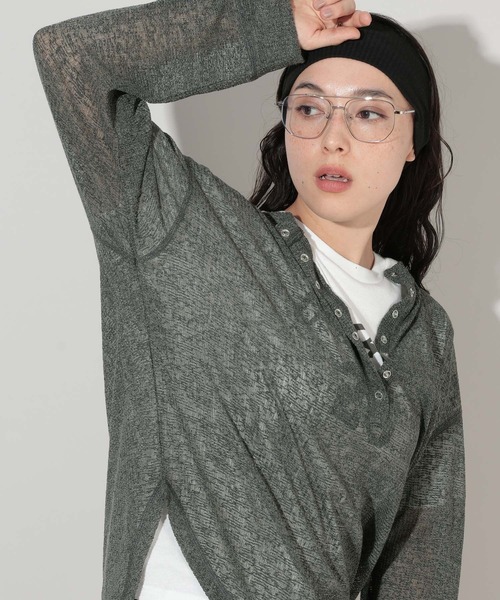 GEORGE'S(ジョージズ)の「シアーヘンリープルオーバー(Tシャツ/カットソー・レディース・ブラック/ブラウン/グレー・SMALL/MEDIUM)」の11枚目の写真