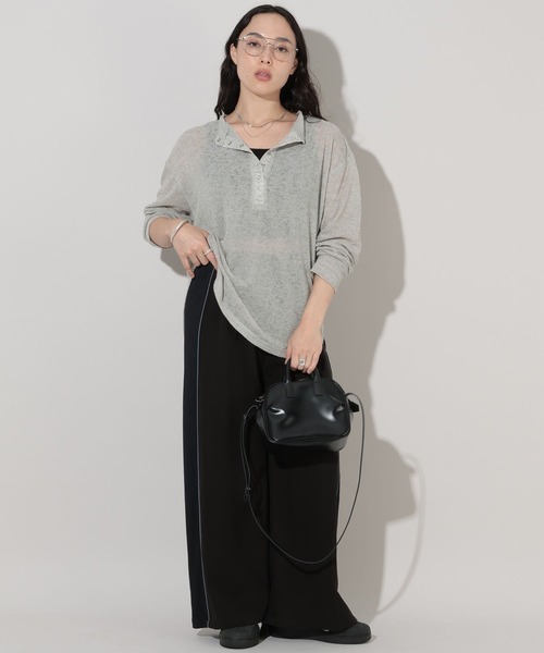 GEORGE'S(ジョージズ)の「シアーヘンリープルオーバー(Tシャツ/カットソー・レディース・ブラック/ブラウン/グレー・SMALL/MEDIUM)」の12枚目の写真