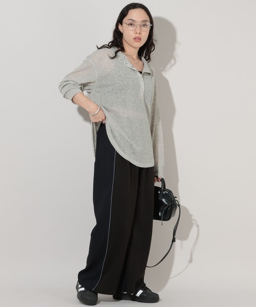 GEORGE'S(ジョージズ)の「シアーヘンリープルオーバー(Tシャツ/カットソー・レディース・ブラック/ブラウン/グレー・SMALL/MEDIUM)」の15枚目の写真
