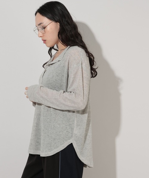 GEORGE'S(ジョージズ)の「シアーヘンリープルオーバー(Tシャツ/カットソー・レディース・ブラック/ブラウン/グレー・SMALL/MEDIUM)」の21枚目の写真