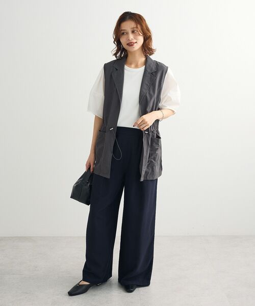 Green　Parks（グリーンパークス）の「ウエストドロストナイロンベスト（ベスト・レディース・カーキ/チャコールグレー・FREE）」の4枚目の写真