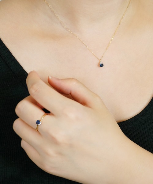 TAKE-UP（テイクアップ）の「K10 サファイヤ オーバルネックレス ( YG)（ネックレス・レディース・イエローゴールド・FREE）」の3枚目の写真