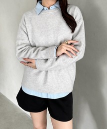 【6色展開】カラーニットセーター ニットプルオーバー