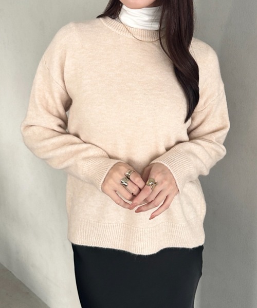 MYMOOD.（マイムード）の「【6色展開】カラーニットセーター ニットプルオーバー（ニット/セーター・レディース・イエロー/ピンク/アイボリー/ブラック/ライトブルー/グレー・FREE）」の11枚目の写真