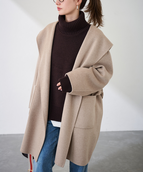 SUPER160'sフーディショートコート（その他アウター）｜FRAMeWORK