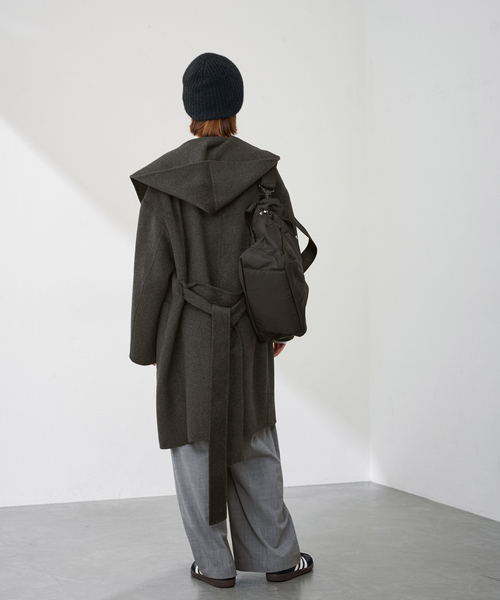 セール】SUPER160'sフーディショートコート（その他アウター