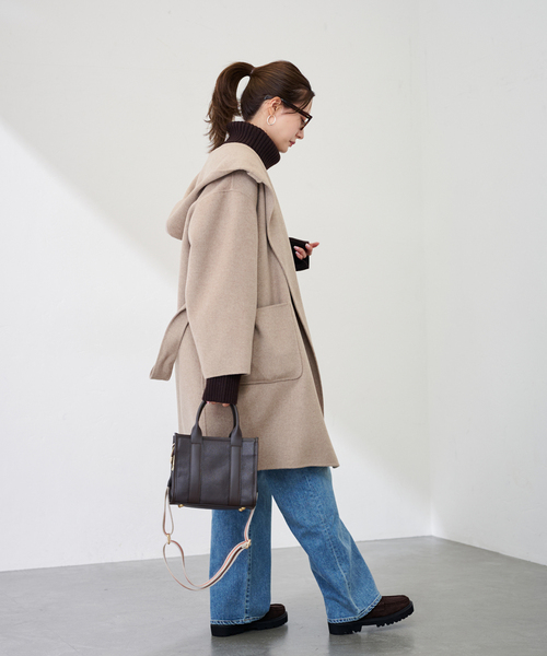 SUPER160’sフーディショートコート セール】SUPER160'sフーディショートコート（その他アウター