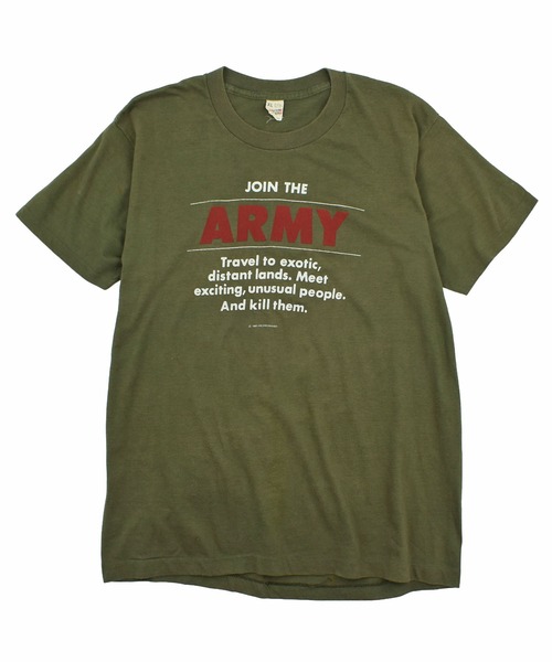LABORATORY R(ラボラトリーアール)の「【USED】80’s SCREEN STARS “ARMY” ミリタリー Tシャツ USA製(Tシャツ/カットソー・メンズ・グリーン・X-LARGE)」の1枚目の写真