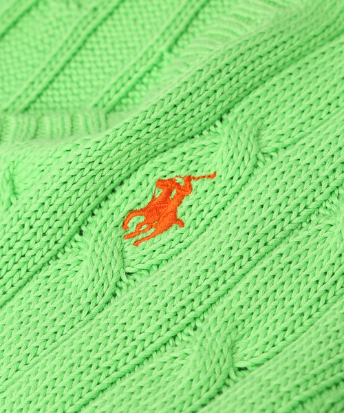 POLO RALPH LAUREN(ポロ ラルフ ローレン)の「ケーブル コットン Vネック セーター(ニット/セーター・レディース・グリーン/ターコイズブルー/ブラック・LARGE/SMALL/MEDIUM/X-LARGE/X-SMALL)」の9枚目の写真