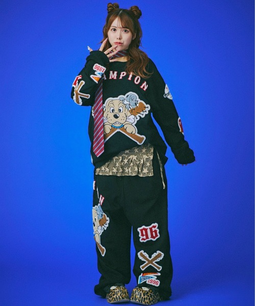 GALFY(ガルフィー)の「GALFY-復活わんわん大学パンツ(スウェットパンツ・メンズ・ブラック/カモフラージュ・XL/L)」の7枚目の写真