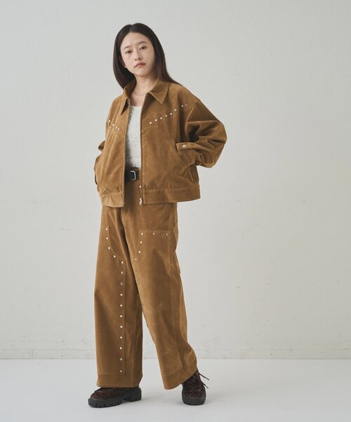 WHO'S WHO gallery(フーズフーギャラリー)の「SUEDE STUDDED BLOUSON/スウェードスタッズブルゾン(ブルゾン・レディース・ブラウン/キャメル・FREE)」の13枚目の写真