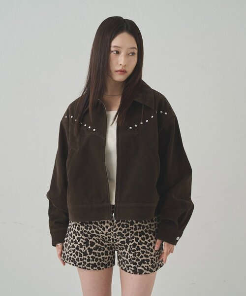 WHO'S WHO gallery(フーズフーギャラリー)の「SUEDE STUDDED BLOUSON/スウェードスタッズブルゾン(ブルゾン・レディース・ブラウン/キャメル・FREE)」の14枚目の写真