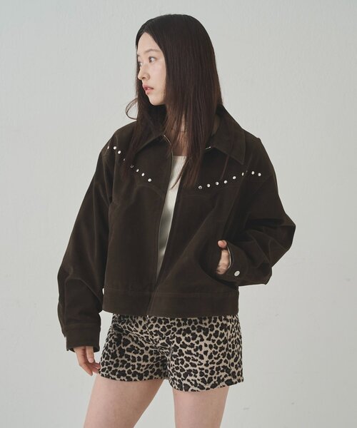 WHO'S WHO gallery(フーズフーギャラリー)の「SUEDE STUDDED BLOUSON/スウェードスタッズブルゾン(ブルゾン・レディース・ブラウン/キャメル・FREE)」の17枚目の写真