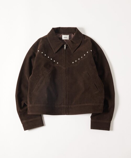 WHO'S WHO gallery(フーズフーギャラリー)の「SUEDE STUDDED BLOUSON/スウェードスタッズブルゾン(ブルゾン・レディース・ブラウン/キャメル・FREE)」の4枚目の写真