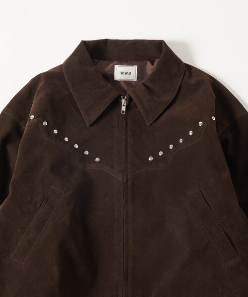 WHO'S WHO gallery(フーズフーギャラリー)の「SUEDE STUDDED BLOUSON/スウェードスタッズブルゾン(ブルゾン・レディース・ブラウン/キャメル・FREE)」の5枚目の写真