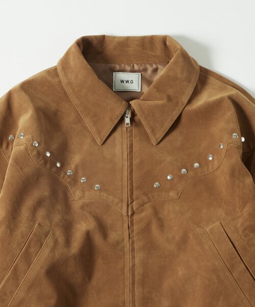 WHO'S WHO gallery(フーズフーギャラリー)の「SUEDE STUDDED BLOUSON/スウェードスタッズブルゾン(ブルゾン・レディース・ブラウン/キャメル・FREE)」の7枚目の写真