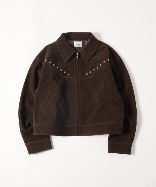 WHO'S WHO gallery(フーズフーギャラリー)の「SUEDE STUDDED BLOUSON/スウェードスタッズブルゾン(ブルゾン・レディース・ブラウン/キャメル・FREE)」の3枚目の写真
