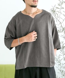 キーネックリラックス半袖Tシャツ