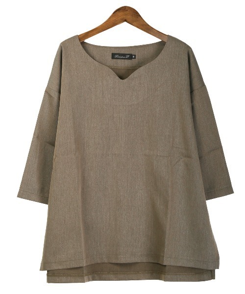 LUXSTYLE(ラグスタイル)の「キーネックリラックス半袖Tシャツ(Tシャツ/カットソー・メンズ・ホワイト/チャコールグレー/カーキ・L/M)」の18枚目の写真