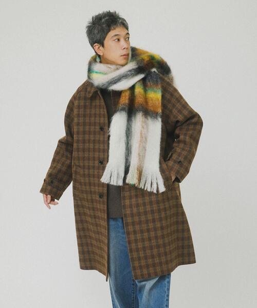 URBAN RESEARCH（アーバンリサーチ）の「WOOL BAL COLLAR COAT（ステンカラーコート・メンズ・カーキ/ブラウン/ネイビー/チェック・SMALL/MEDIUM/LARGE）」の14枚目の写真