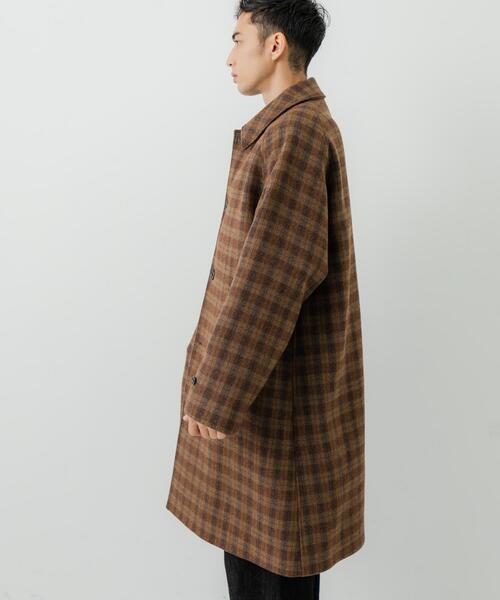 URBAN RESEARCH（アーバンリサーチ）の「WOOL BAL COLLAR COAT（ステンカラーコート・メンズ・カーキ/ブラウン/ネイビー/チェック・SMALL/MEDIUM/LARGE）」の11枚目の写真