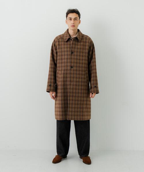 URBAN RESEARCH（アーバンリサーチ）の「WOOL BAL COLLAR COAT（ステンカラーコート・メンズ・カーキ/ブラウン/ネイビー/チェック・SMALL/MEDIUM/LARGE）」の10枚目の写真