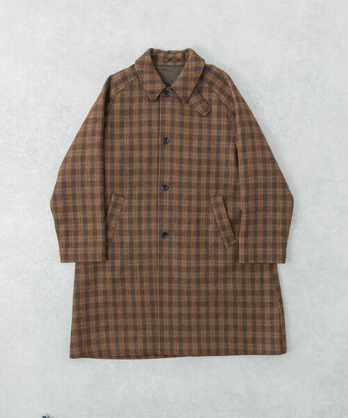 URBAN RESEARCH（アーバンリサーチ）の「WOOL BAL COLLAR COAT（ステンカラーコート・メンズ・カーキ/ブラウン/ネイビー/チェック・SMALL/MEDIUM/LARGE）」の8枚目の写真