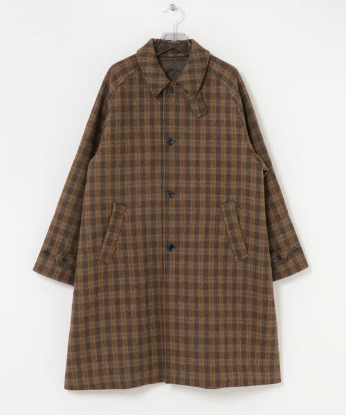 URBAN RESEARCH（アーバンリサーチ）の「WOOL BAL COLLAR COAT（ステンカラーコート・メンズ・カーキ/ブラウン/ネイビー/チェック・SMALL/MEDIUM/LARGE）」の7枚目の写真