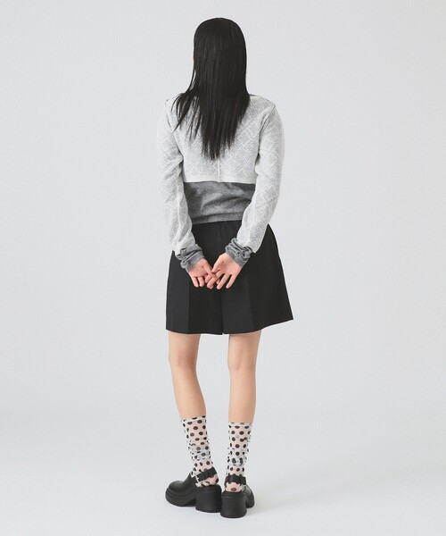 Ray BEAMS(レイビームス)の「レース編み レイヤード プルオーバー(ニット/セーター・レディース・シルバー/ブラック・ONE SIZE)」の5枚目の写真