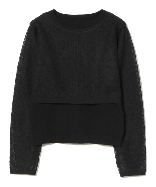 Ray BEAMS(レイビームス)の「レース編み レイヤード プルオーバー(ニット/セーター・レディース・シルバー/ブラック・ONE SIZE)」の16枚目の写真